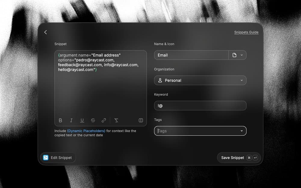 Raycast quicklink that opens multiple email links.